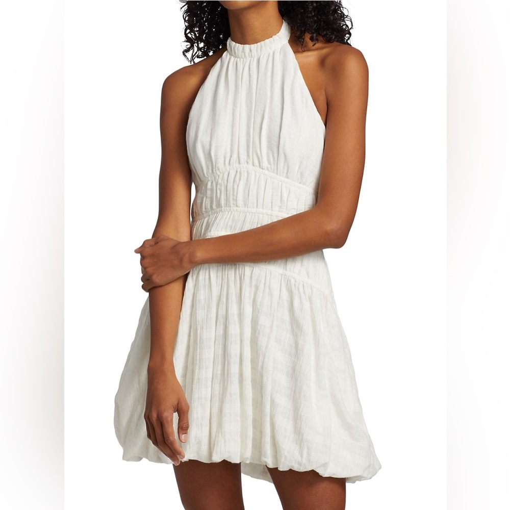 Simkhai Bea Gauze Halter Mini Dress Gem